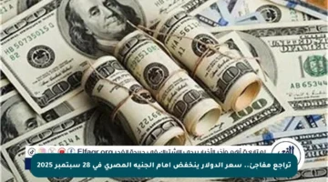 تراجع مفاجئ.. سعر الدولار ينخفض أمام الجنيه المصري في 28 سبتمبر 2025